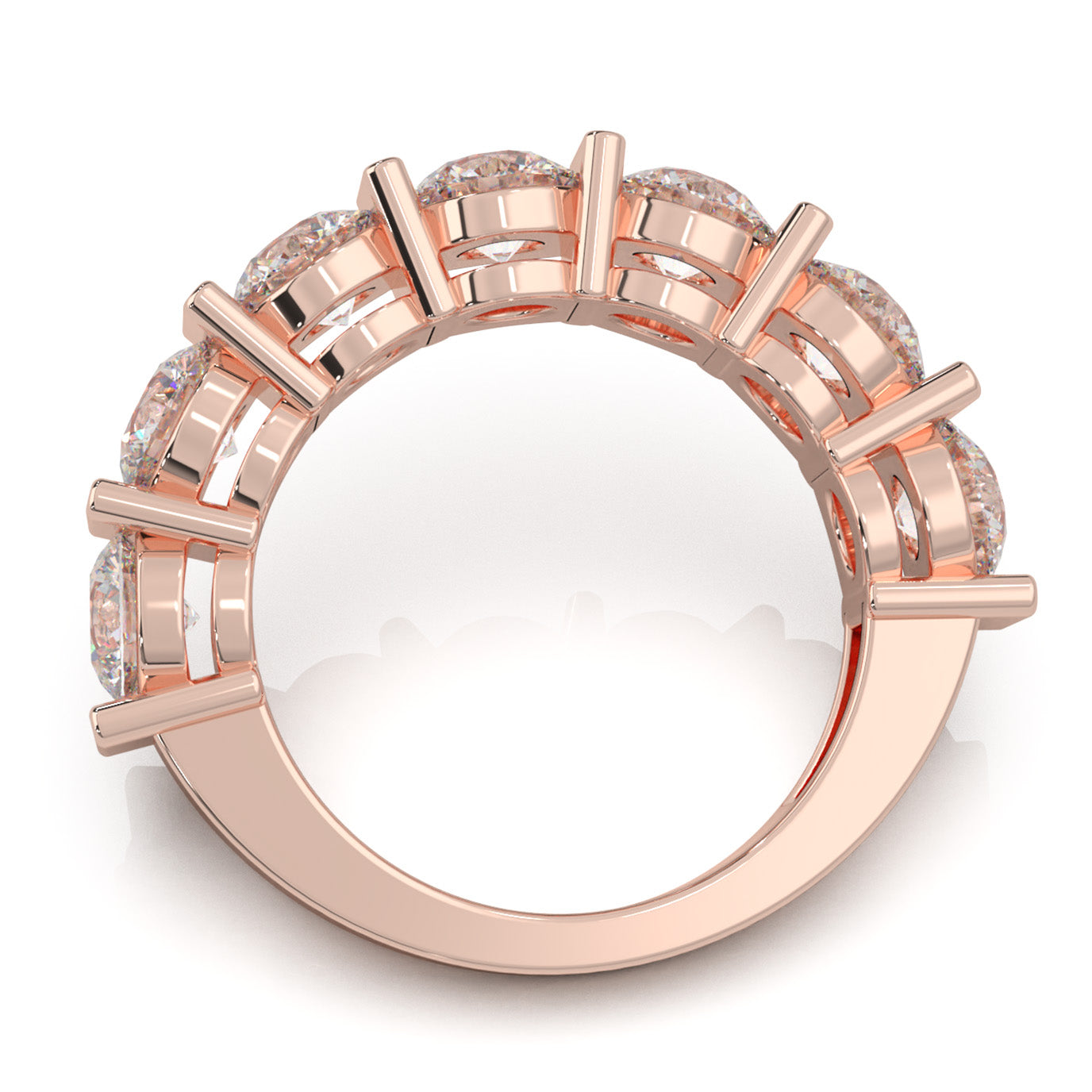 3.50 ct Natural Diamond Wedding Bands in 10k Rose Gold
