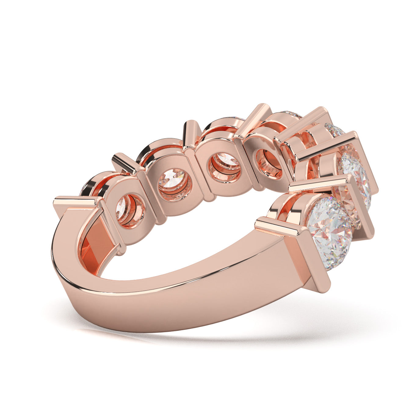 3.50 ct Natural Diamond Wedding Bands in 14k Rose Gold