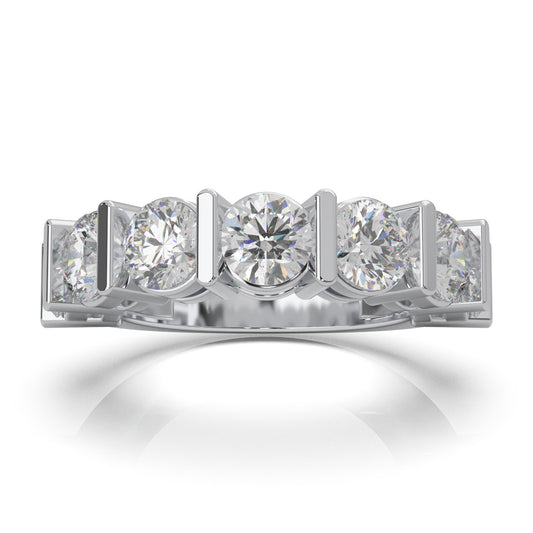 3.50 ct Moissanite Wedding Bands in 10k White Gold