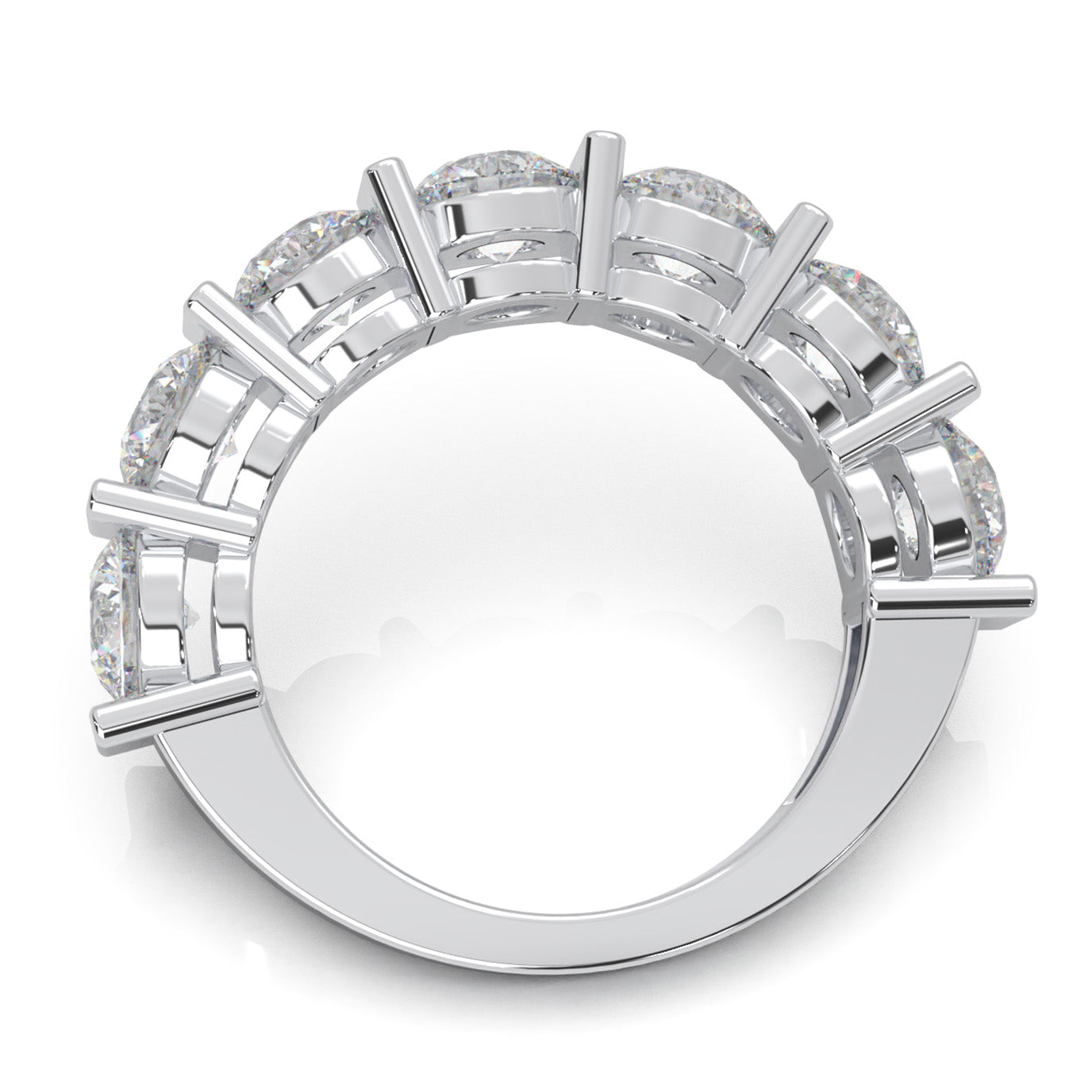 3.50 ct Natural Diamond Wedding Bands in 10k White Gold