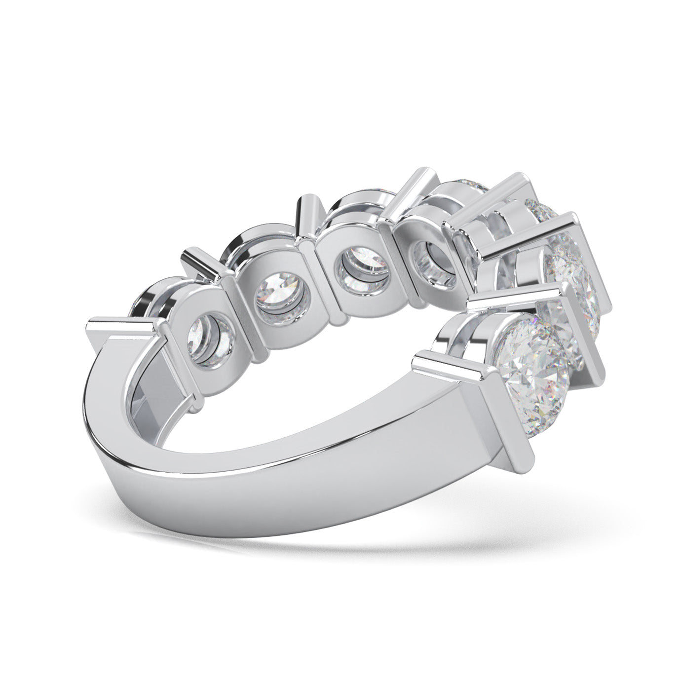 3.50 ct Natural Diamond Wedding Bands in 10k White Gold