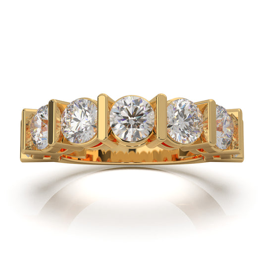 3.50 ct Natural Diamond Wedding Bands in 10k Yellow Gold