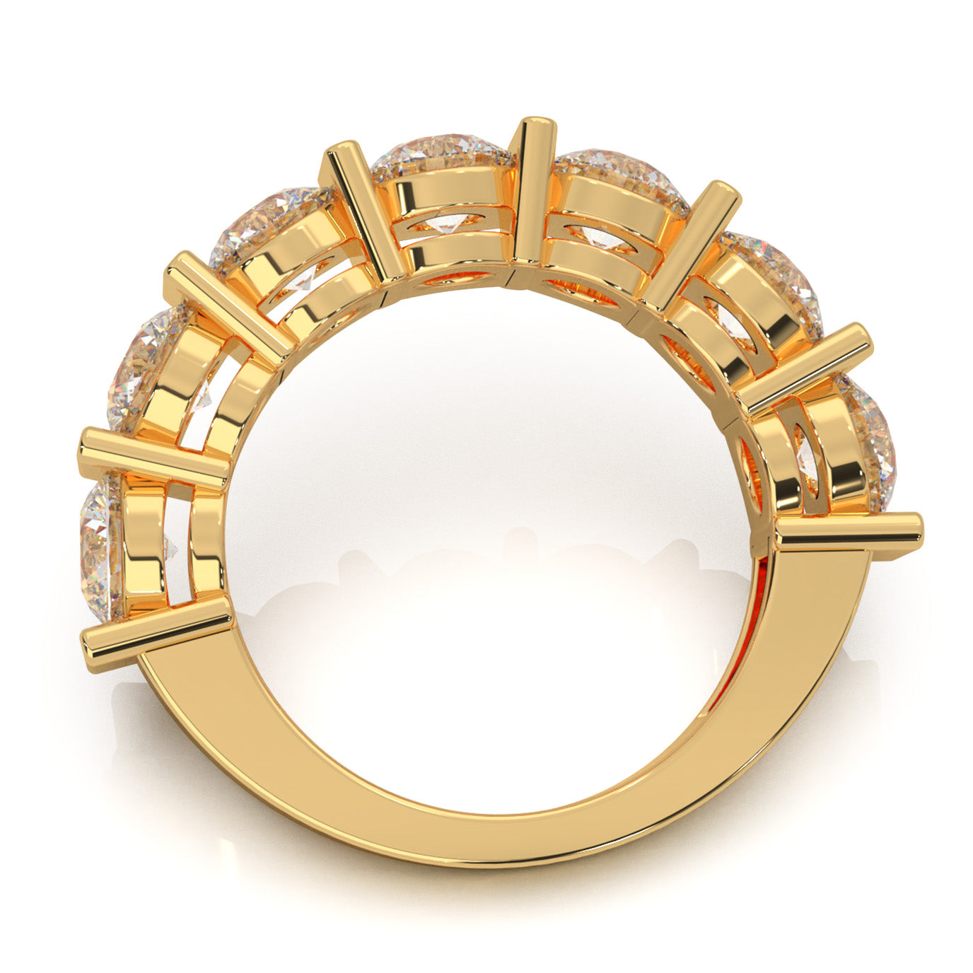 3.50 ct Moissanite Wedding Bands in 14k Yellow Gold