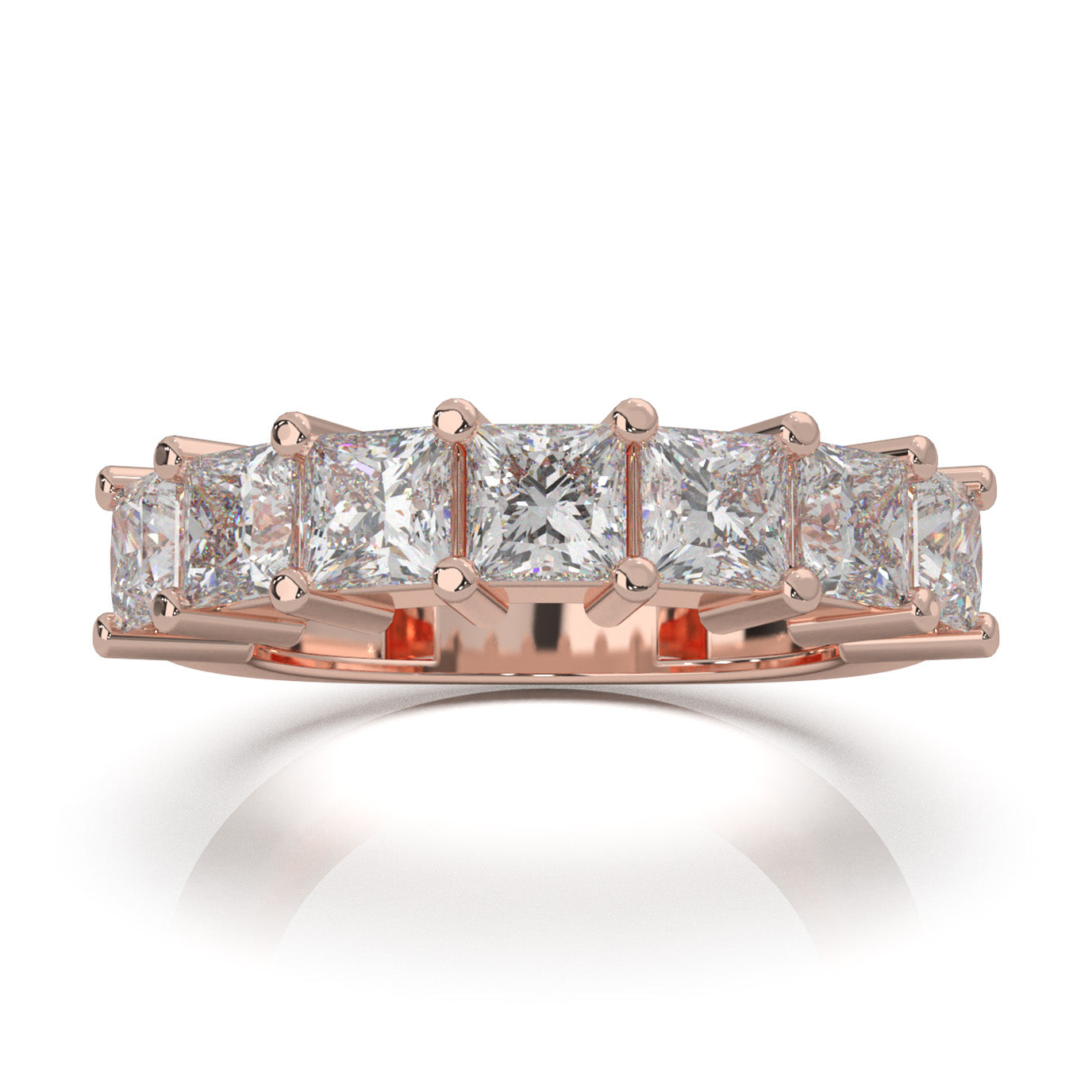 3.30 ct Moissanite Wedding Bands in 14k Rose Gold