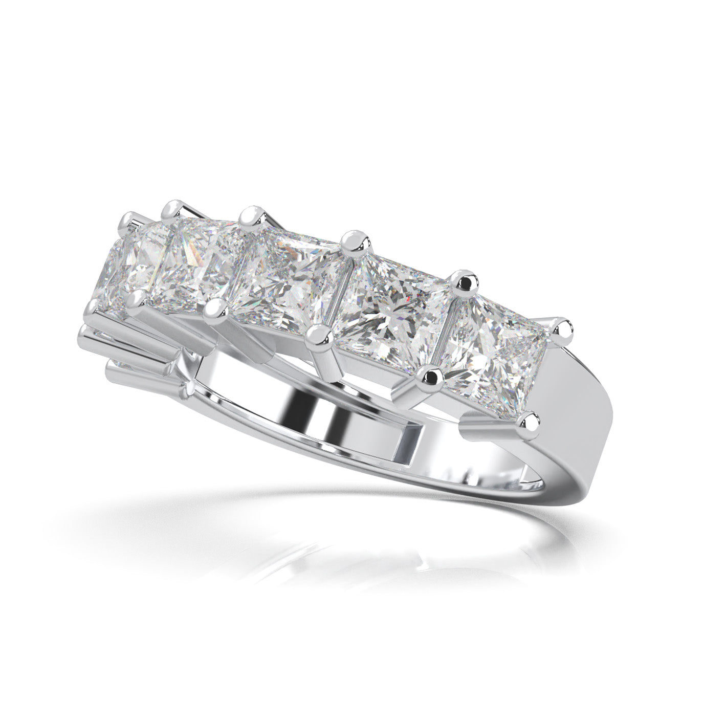 3.30 ct Moissanite Wedding Bands in 14k White Gold