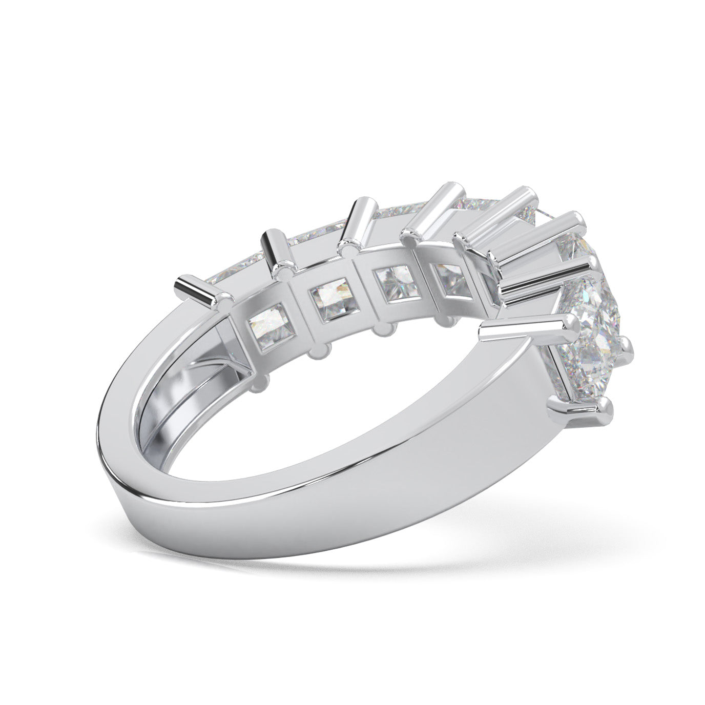 3.30 ct Moissanite Wedding Bands in 14k White Gold