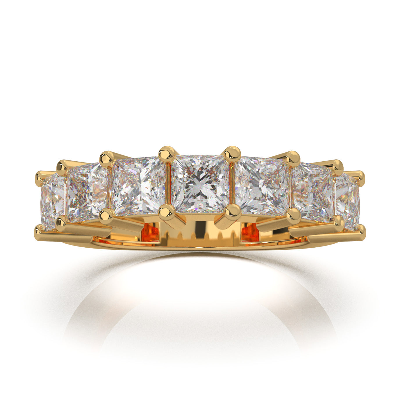 3.30 ct Moissanite Wedding Bands in 14k Yellow Gold