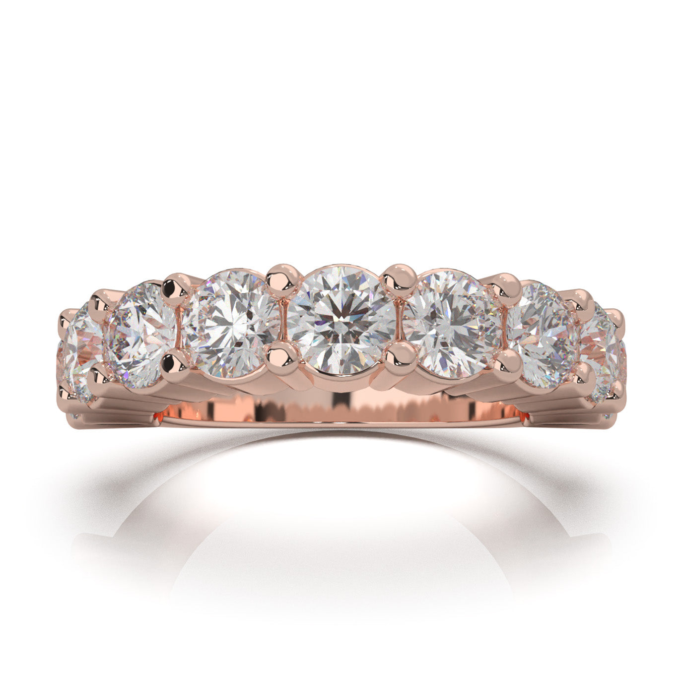 3.60 ct Moissanite Wedding Bands in 14k Rose Gold