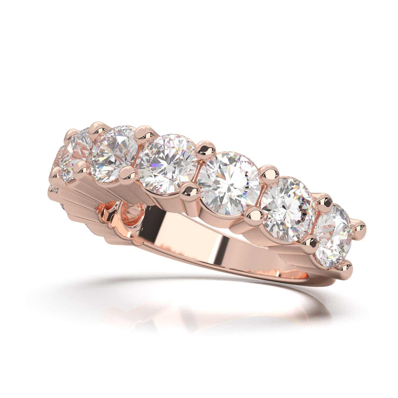 3.60 ct Moissanite Wedding Bands in 14k Rose Gold