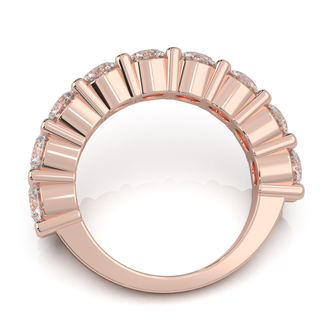 3.60 ct Moissanite Wedding Bands in 10k Rose Gold
