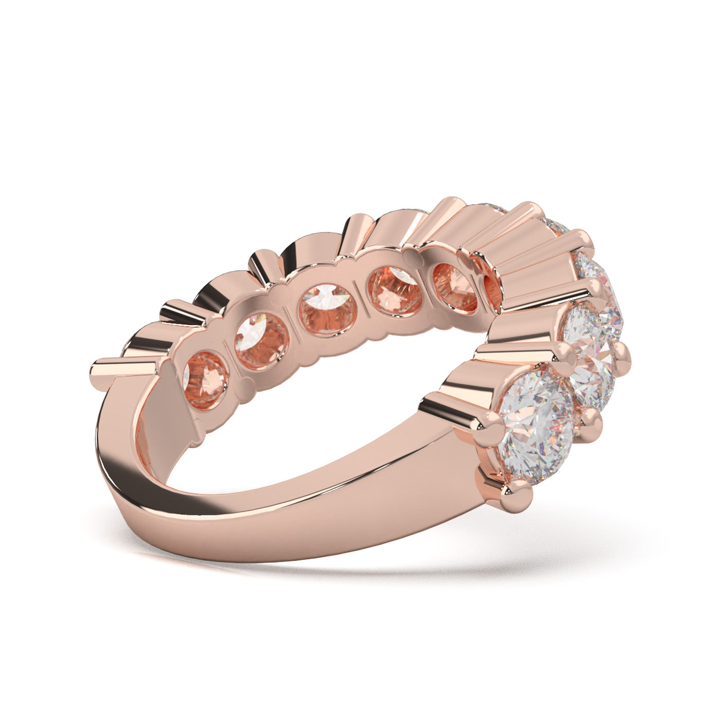 3.60 ct Natural Diamond Wedding Bands in 10k Rose Gold