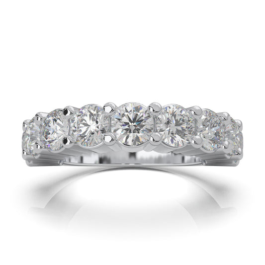 3.60 ct Natural Diamond Wedding Bands in 10k White Gold
