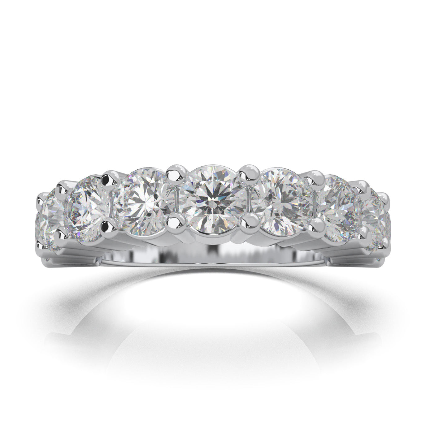 3.60 ct Moissanite Wedding Bands in 10k White Gold