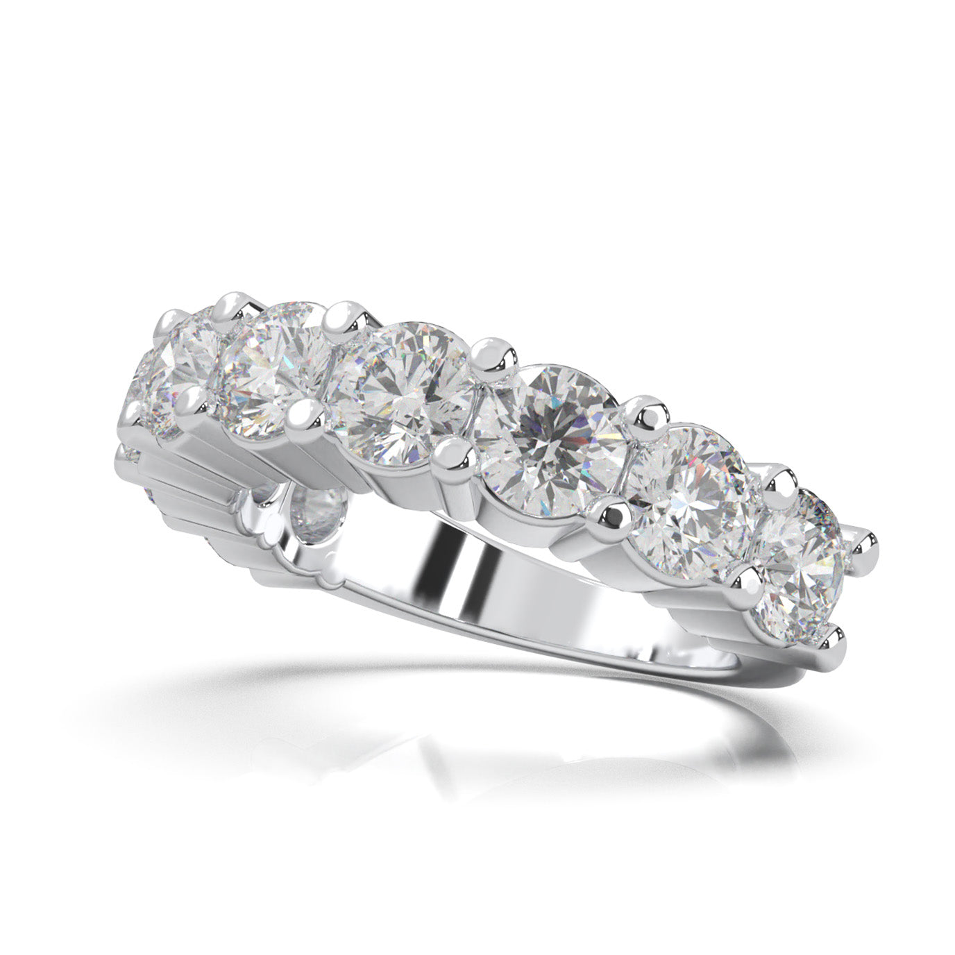 3.60 ct Moissanite Wedding Bands in 10k White Gold