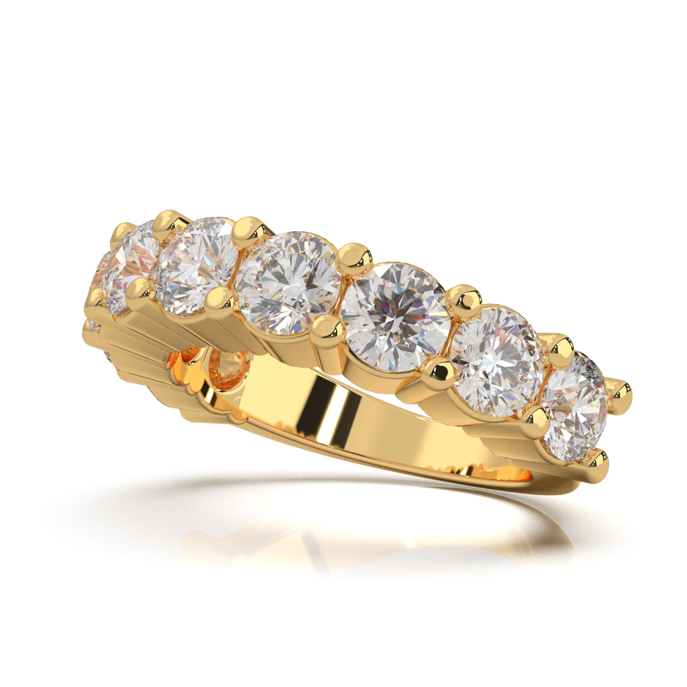 3.60 ct Moissanite Wedding Bands in 10k Yellow Gold