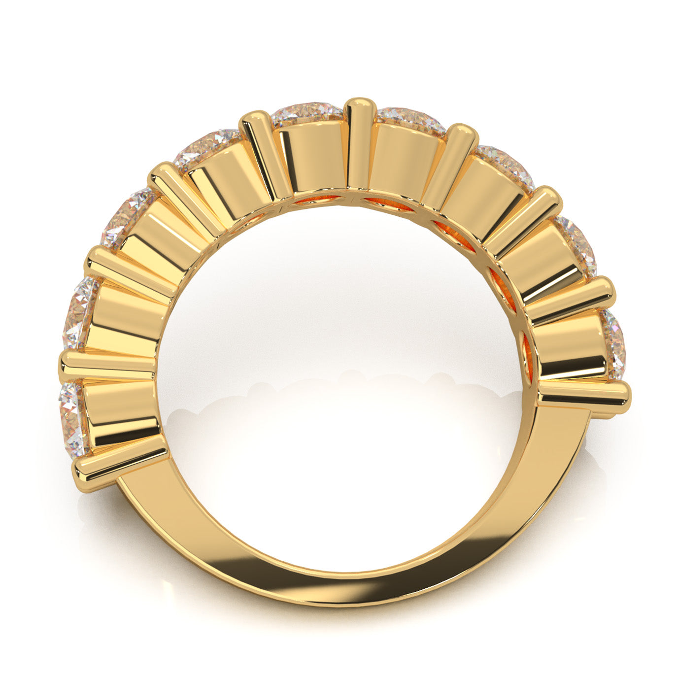 3.60 ct Moissanite Wedding Bands in 14k Yellow Gold