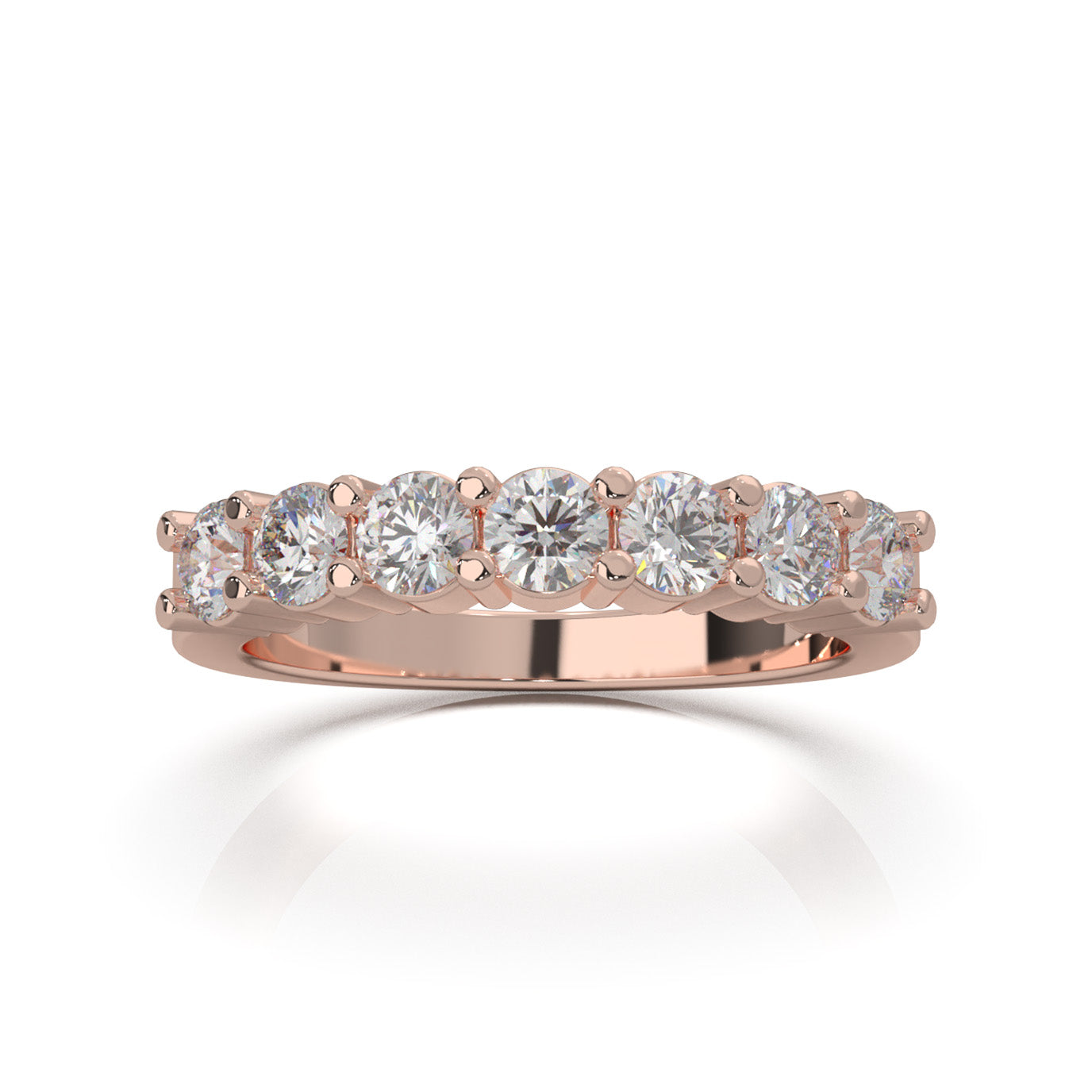 1.10 ct Natural Diamond Wedding Bands in 14k Rose Gold