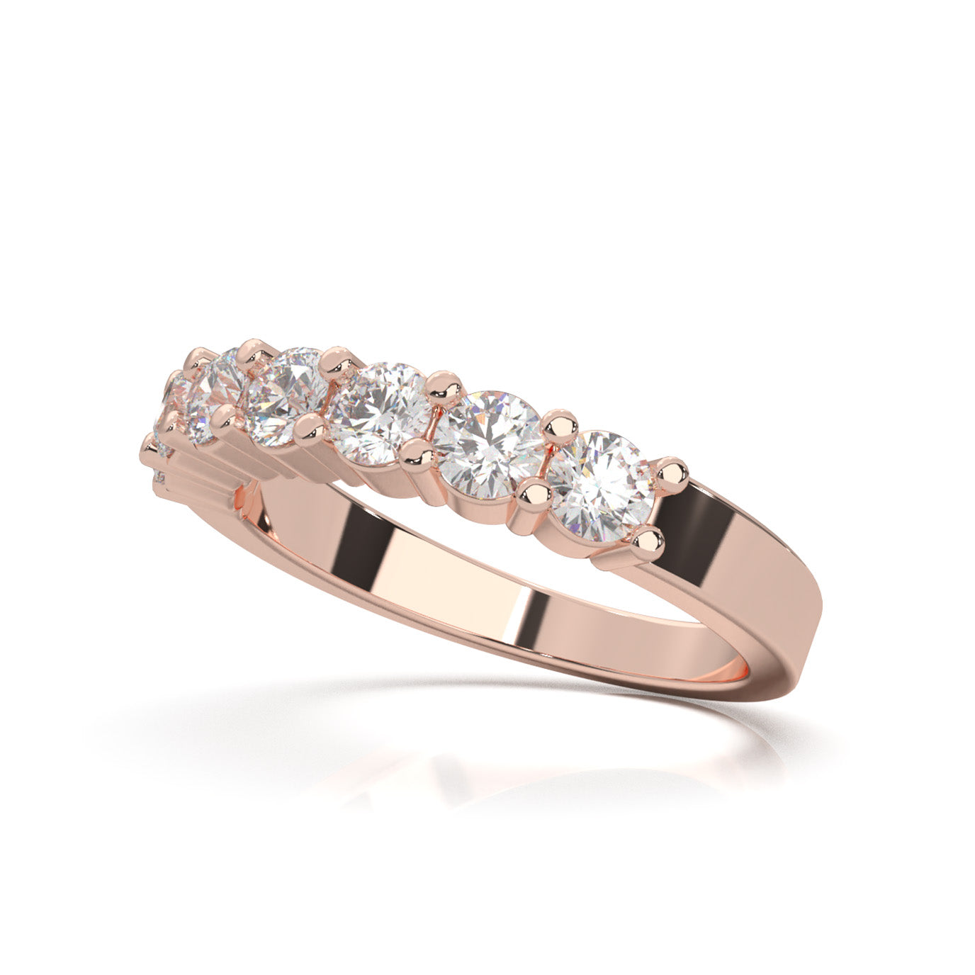 1.10 ct Natural Diamond Wedding Bands in 14k Rose Gold