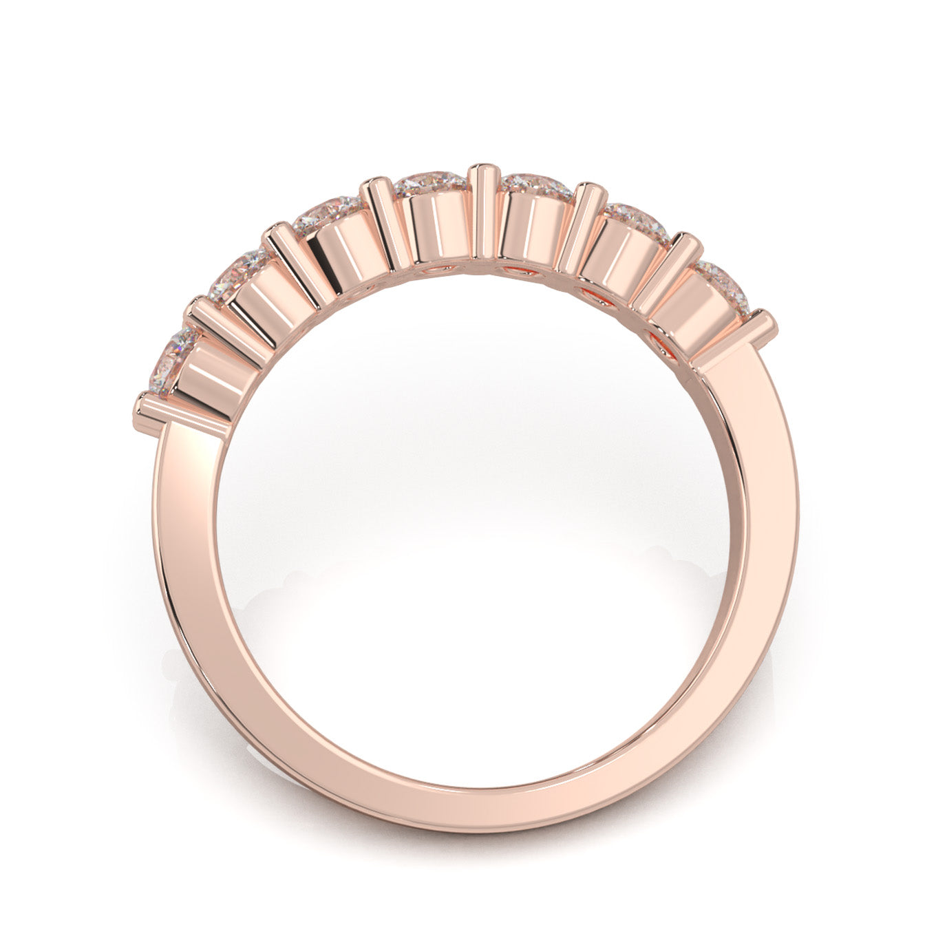1.10 ct Moissanite Wedding Bands in 10k Rose Gold