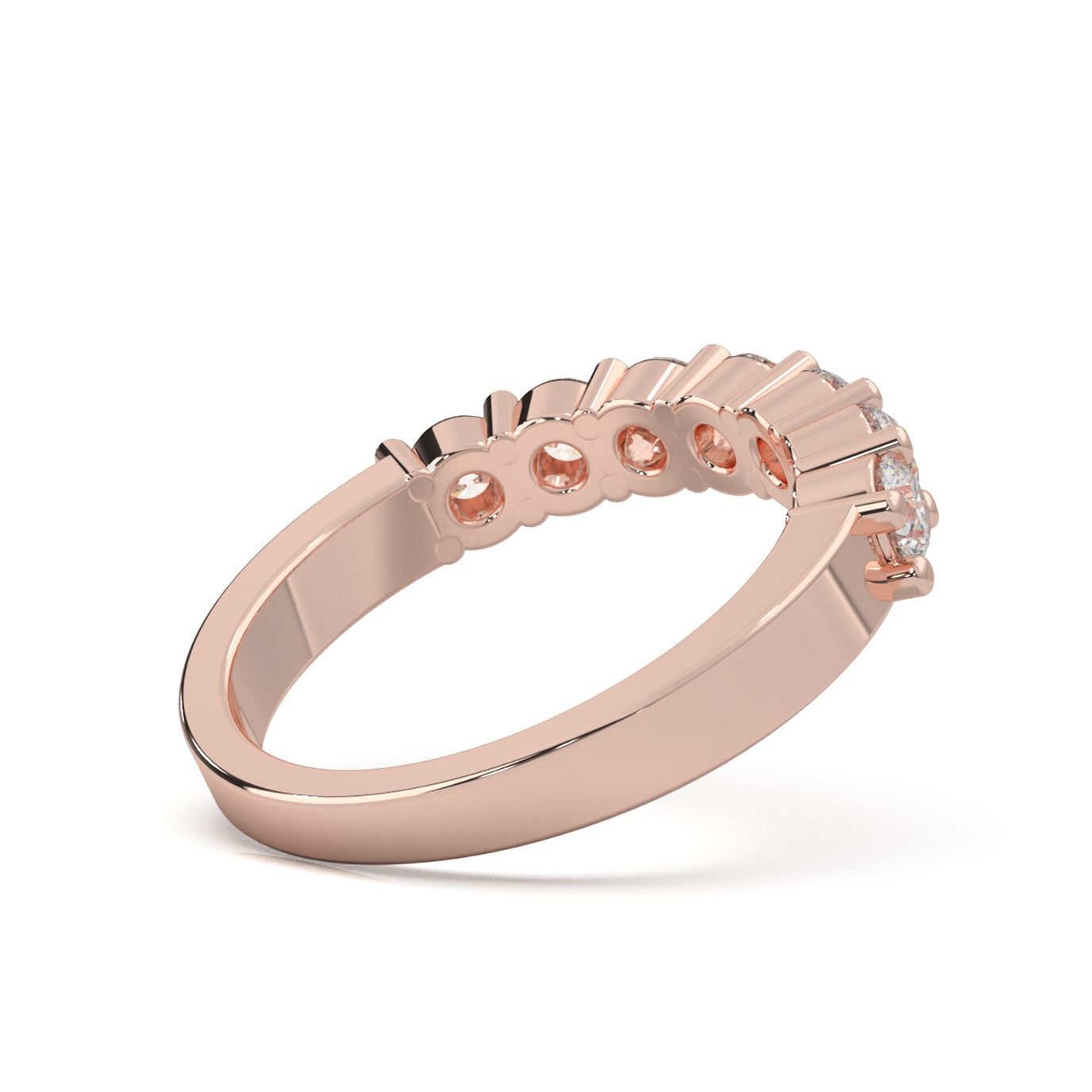 1.10 ct Moissanite Wedding Bands in 10k Rose Gold