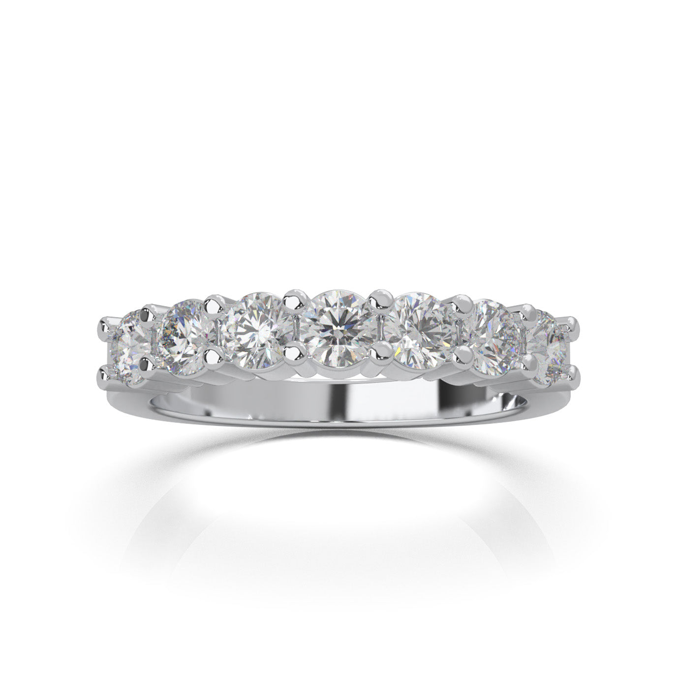 1.10 ct Natural Diamond Wedding Bands in 10k White Gold
