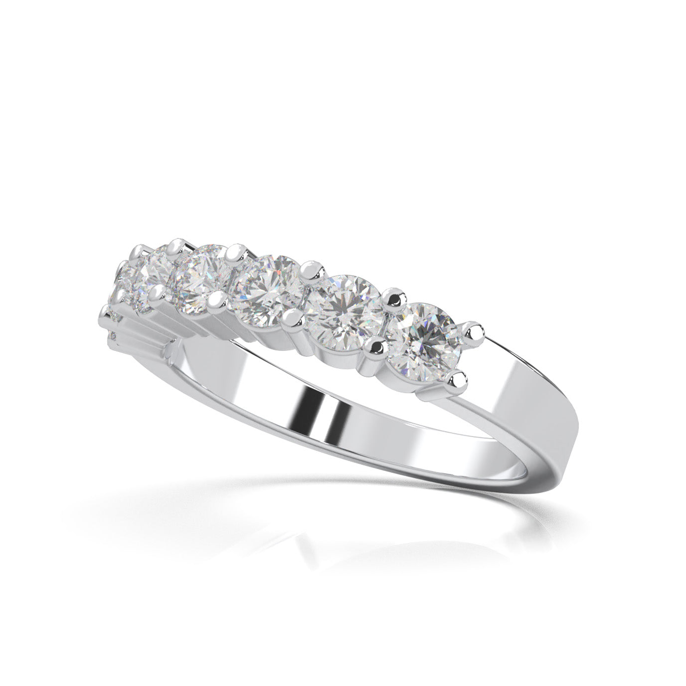 1.10 ct Natural Diamond Wedding Bands in 10k White Gold