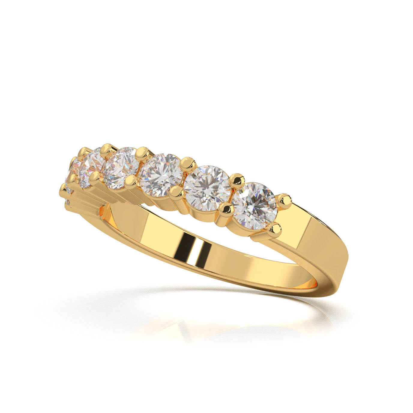 1.10 ct Moissanite Wedding Bands in 14k Yellow Gold