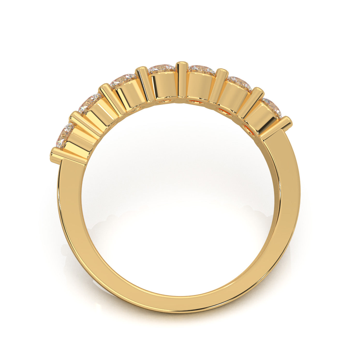 1.10 ct Moissanite Wedding Bands in 10k Yellow Gold