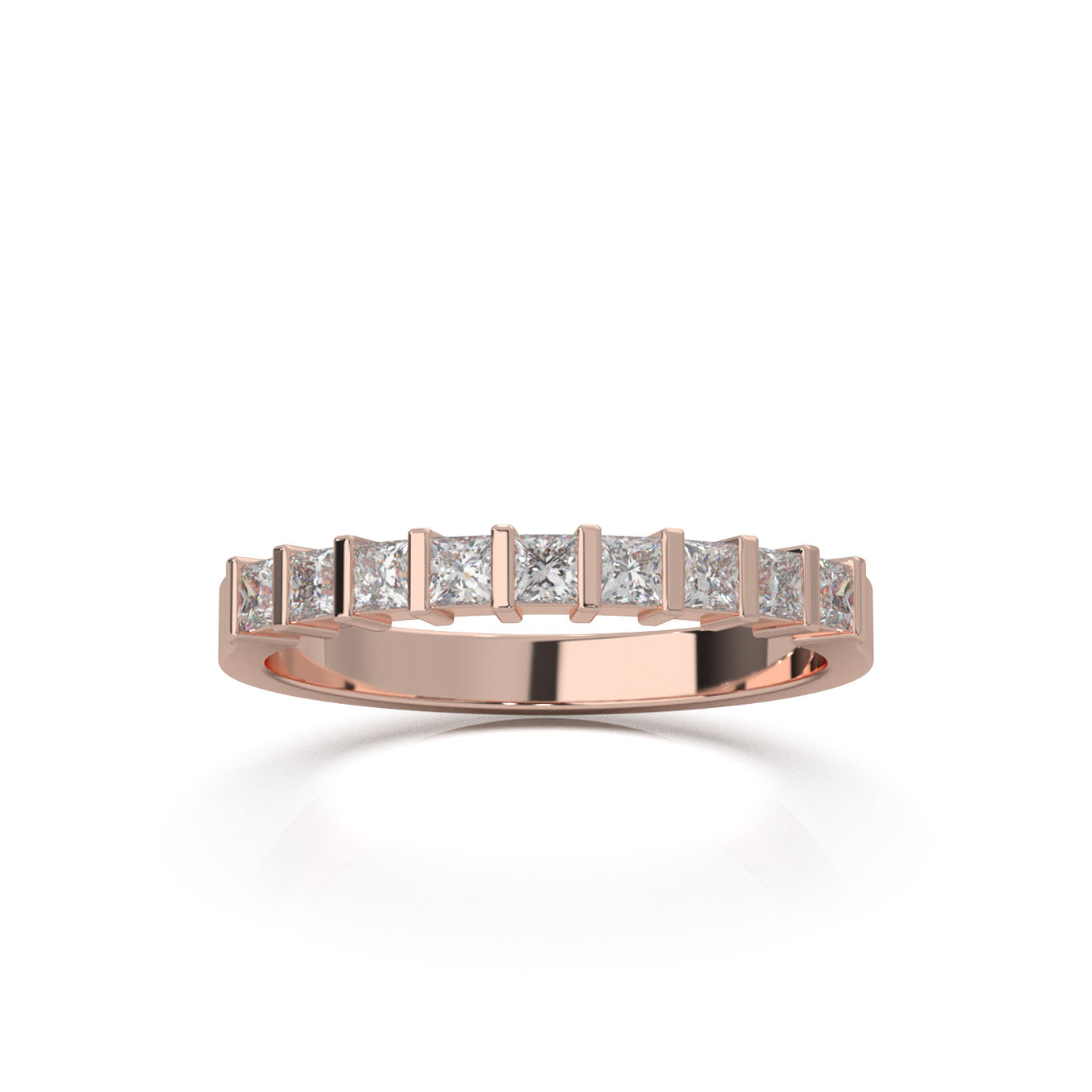 0.50 ct Natural Diamond Wedding Bands in 10k Rose Gold