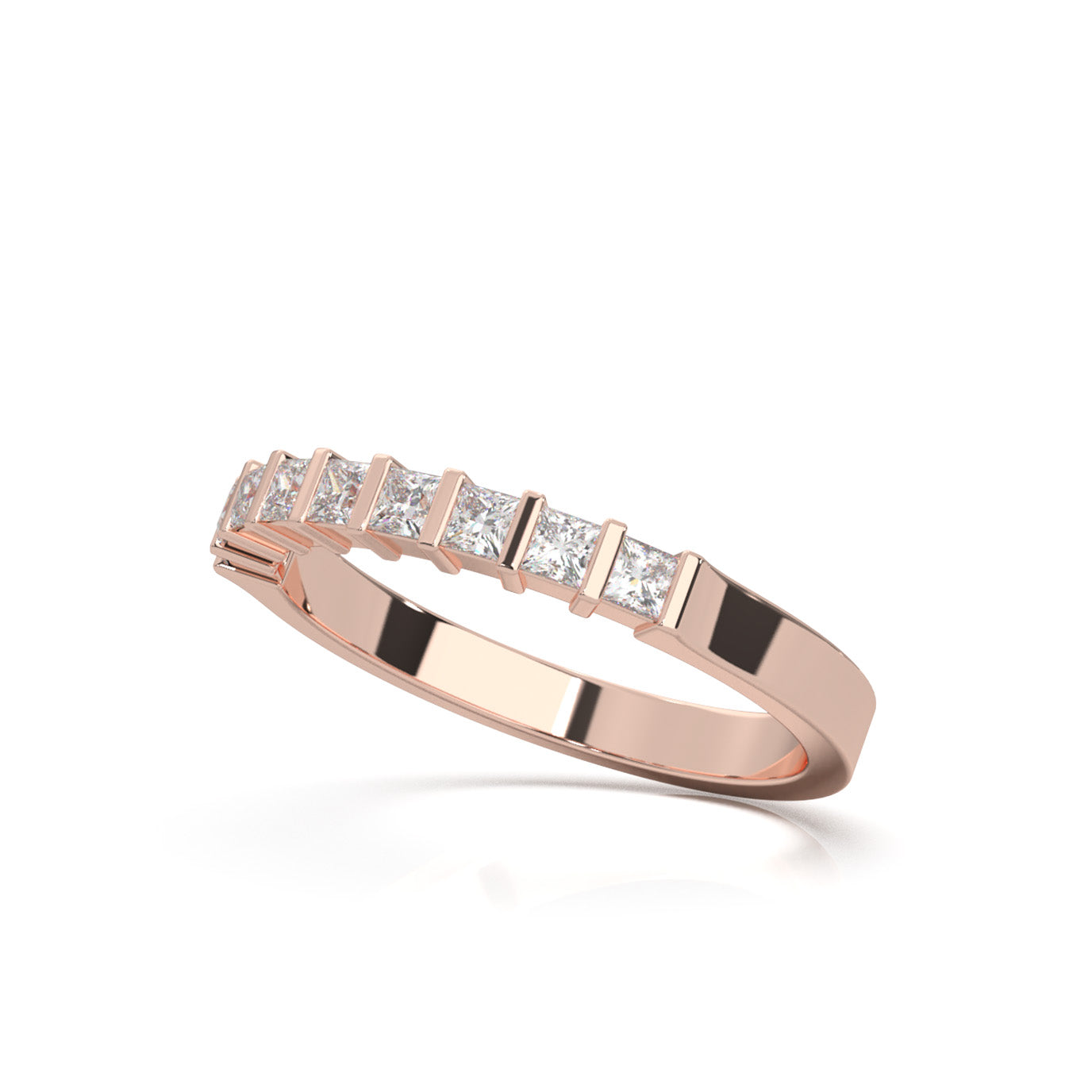 0.50 ct Moissanite Wedding Bands in 10k Rose Gold