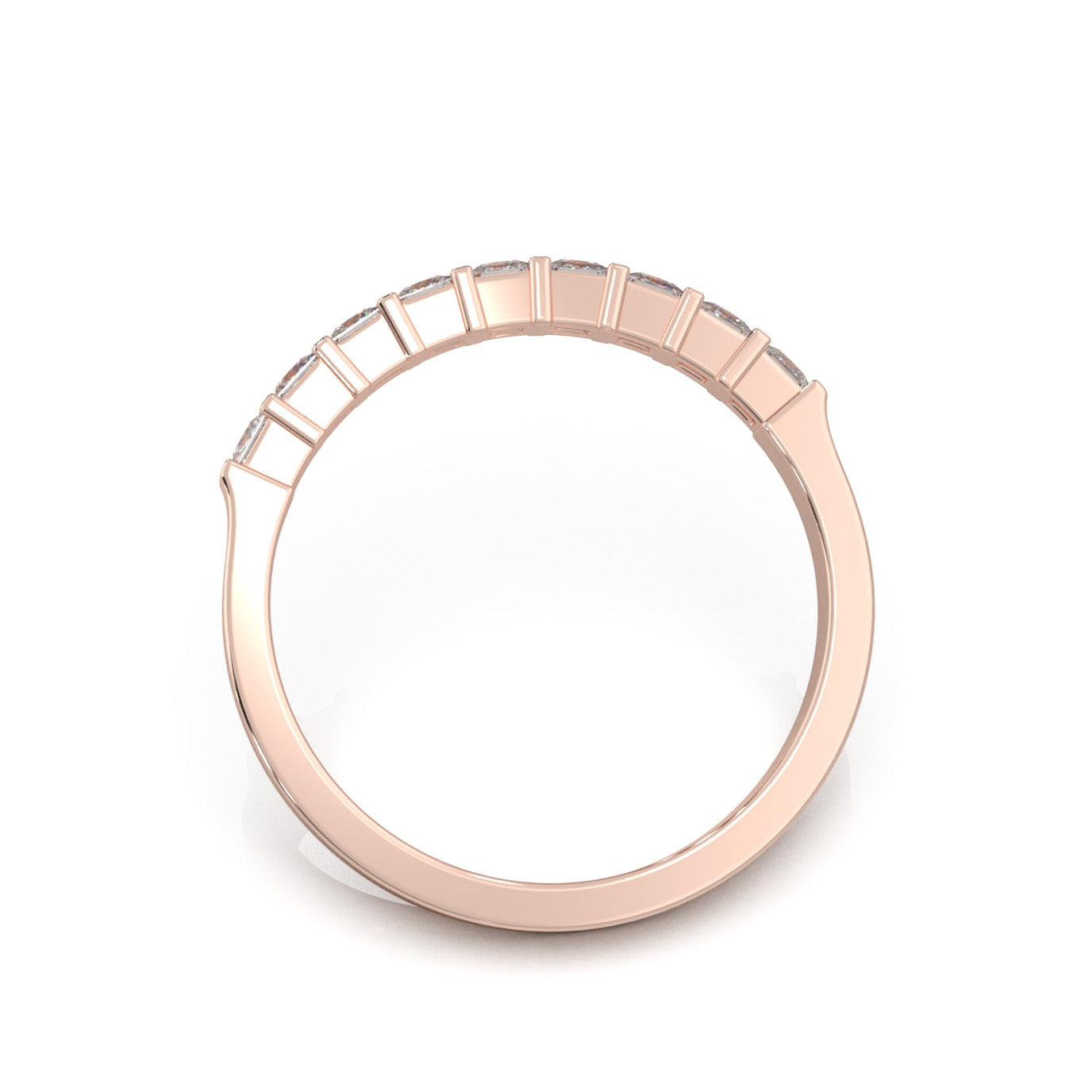 0.50 ct Natural Diamond Wedding Bands in 10k Rose Gold