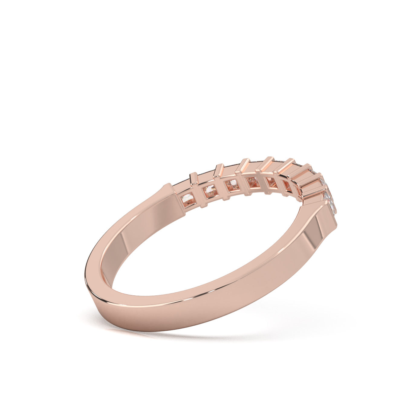 0.50 ct Moissanite Wedding Bands in 14k Rose Gold
