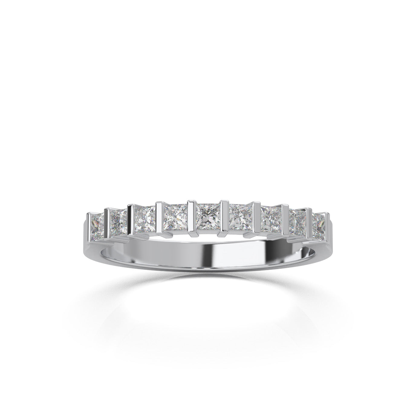 0.50 ct Moissanite Wedding Bands in 14k White Gold