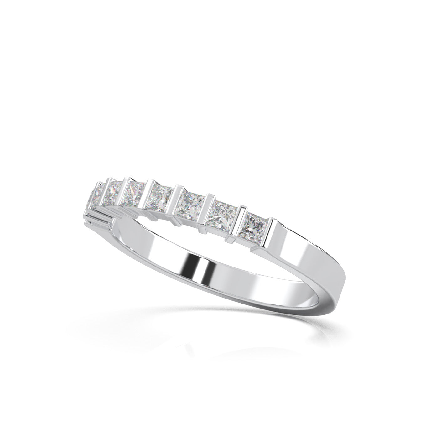 0.50 ct Moissanite Wedding Bands in 14k White Gold