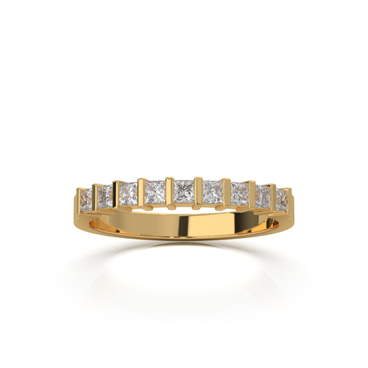 0.50 ct Moissanite Wedding Bands in 10k Yellow Gold