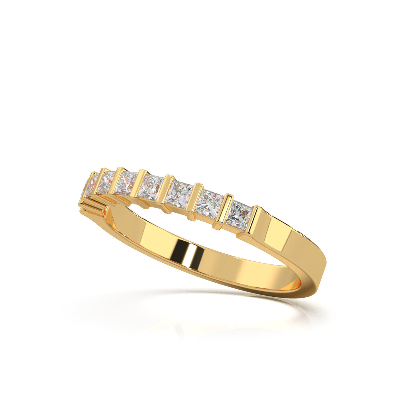 0.50 ct Moissanite Wedding Bands in 10k Yellow Gold