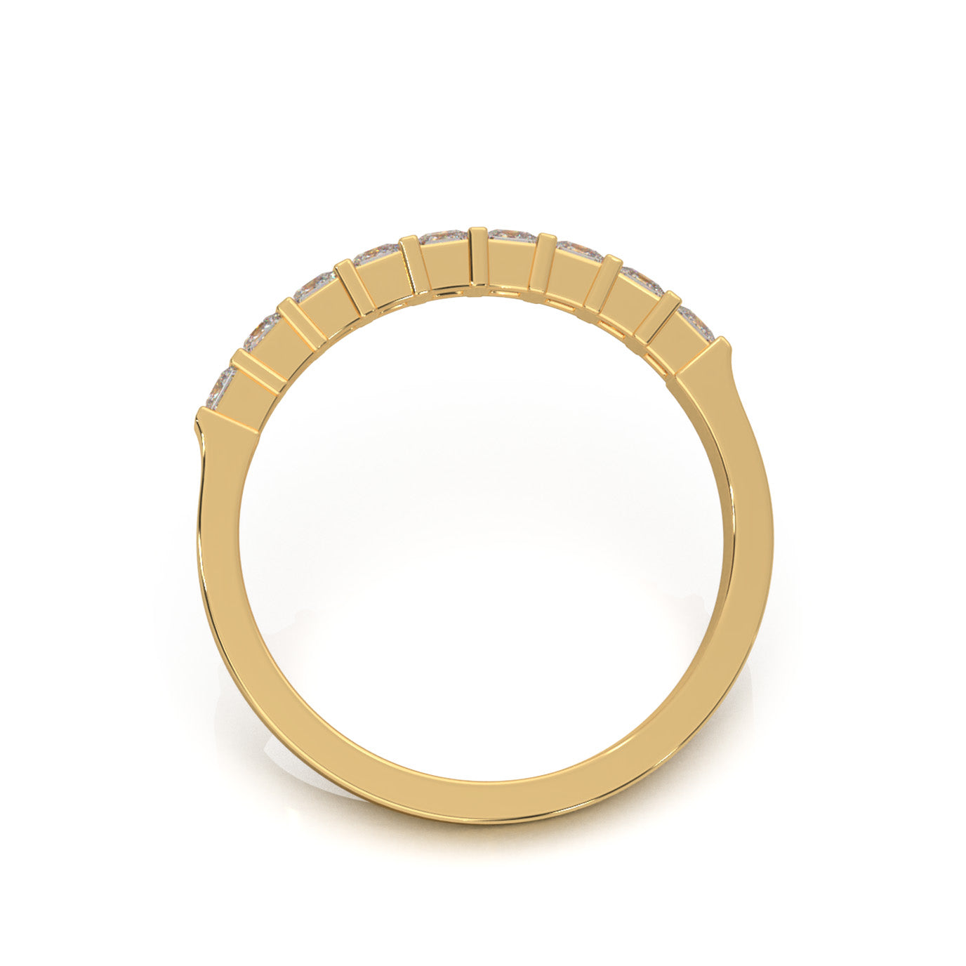 0.50 ct Moissanite Wedding Bands in 10k Yellow Gold