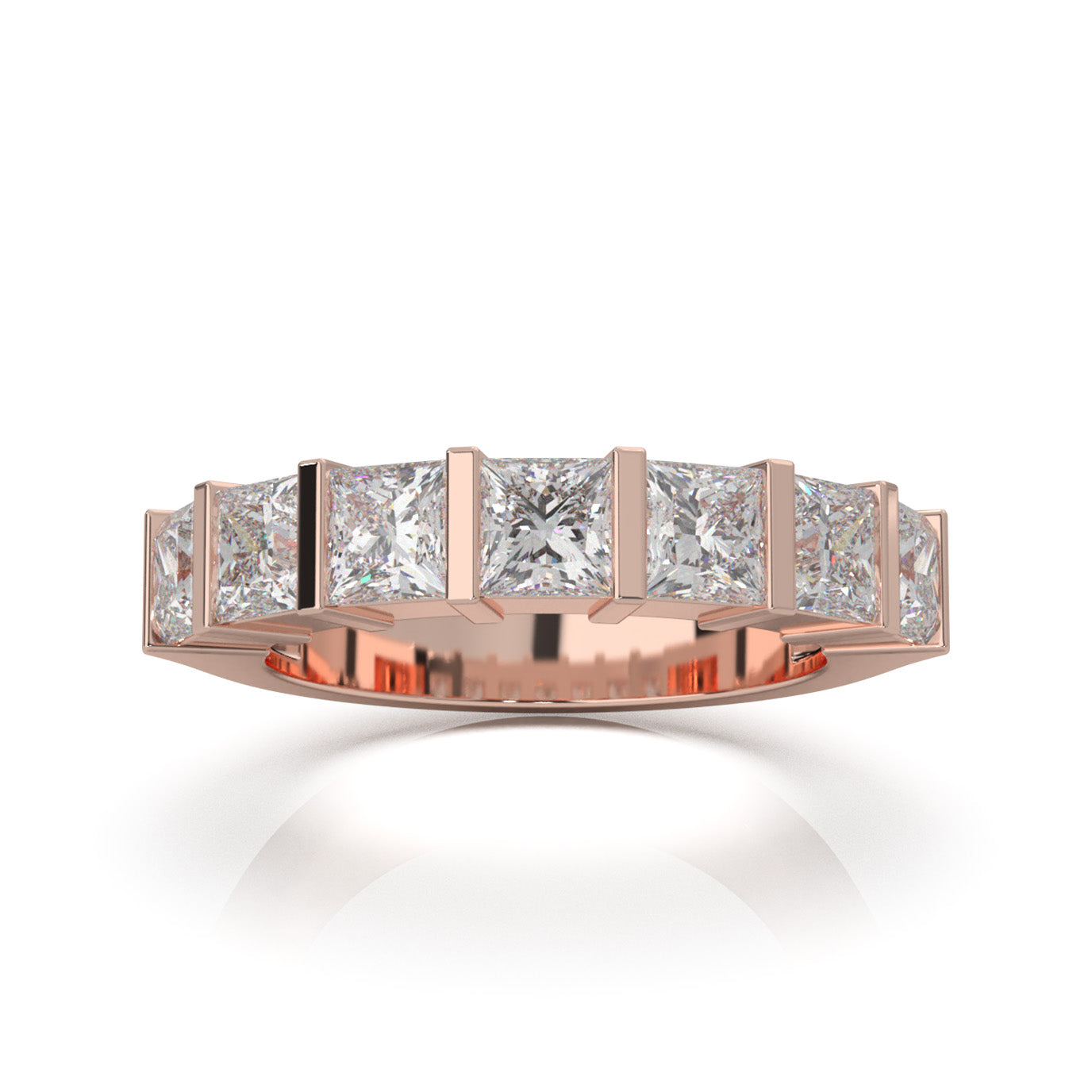 2.80 ct Natural Diamond Wedding Bands in 10k Rose Gold