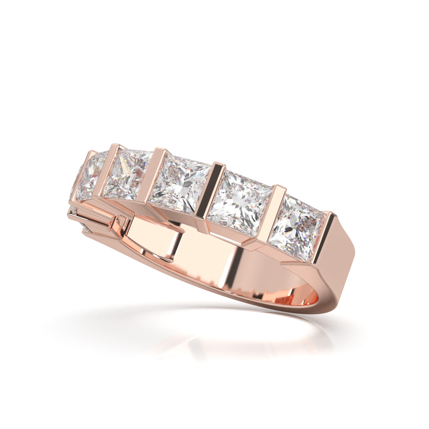 2.80 ct Lab Grown Diamond Wedding Bands in 14k Rose Gold