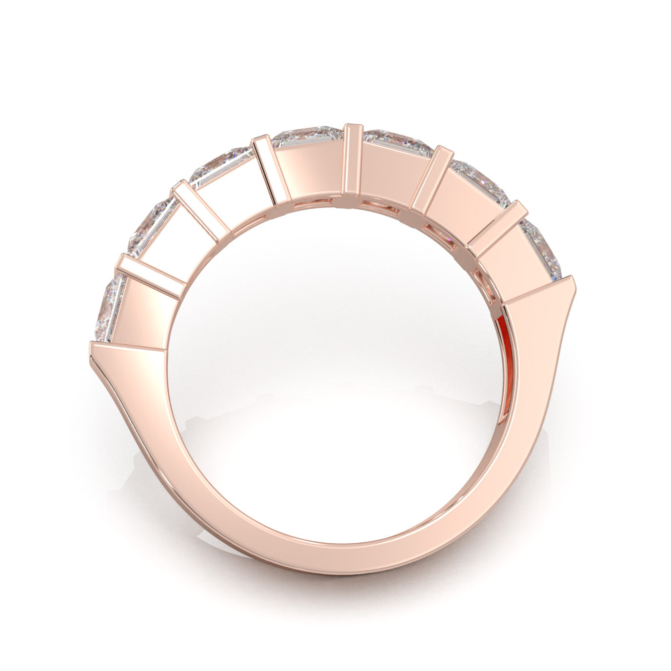 2.80 ct Moissanite Wedding Bands in 14k Rose Gold
