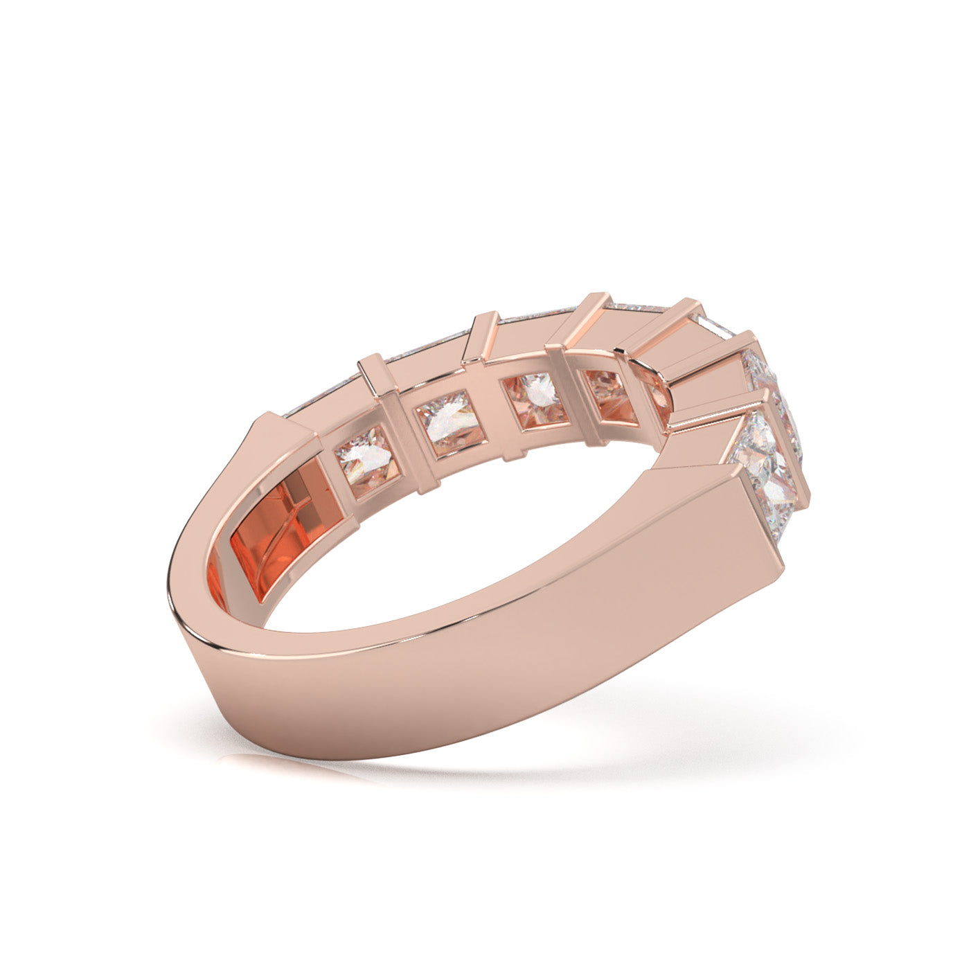 2.80 ct Moissanite Wedding Bands in 14k Rose Gold