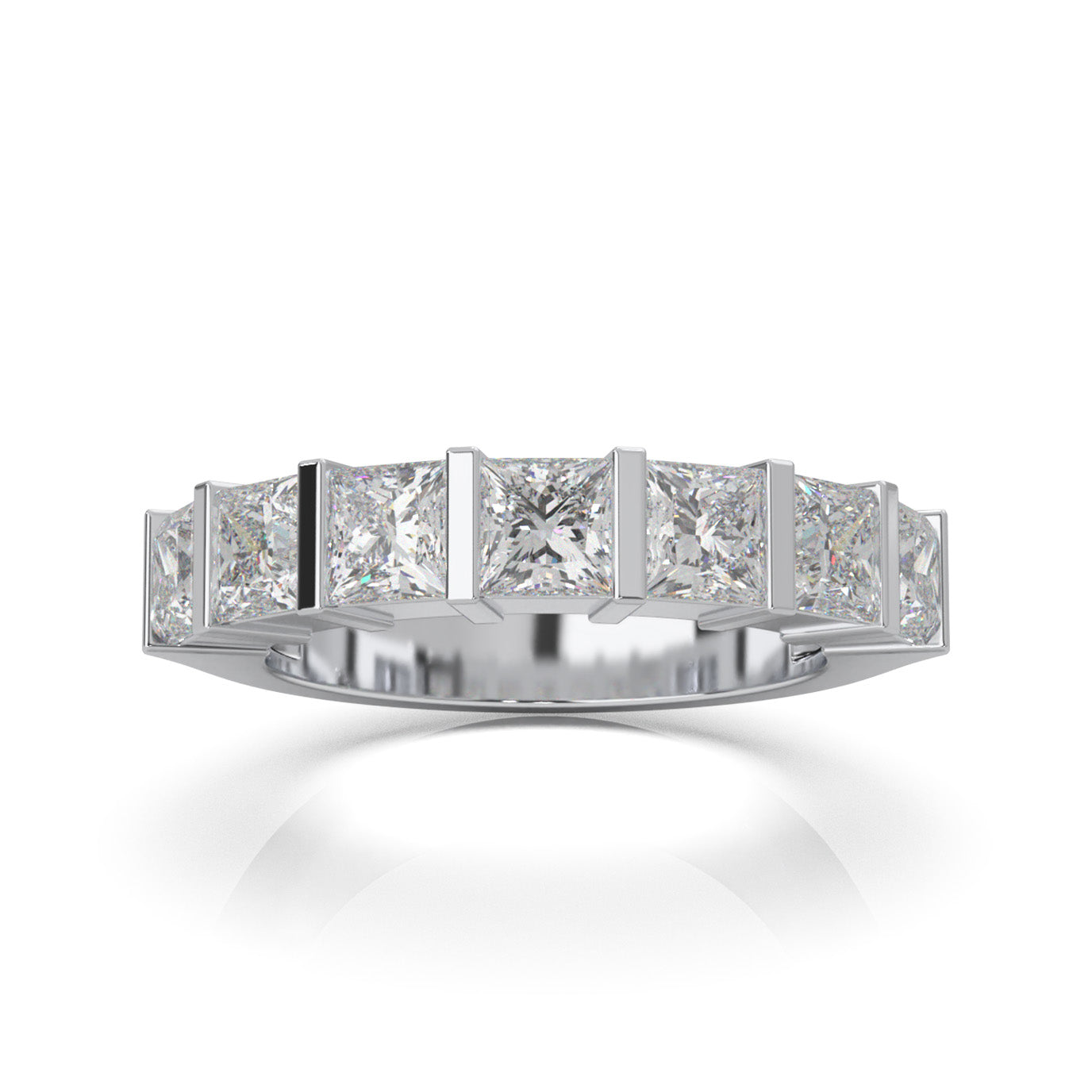 2.80 ct Moissanite Wedding Bands in 14k White Gold