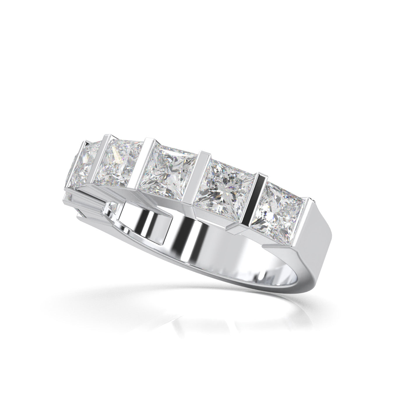2.80 ct Moissanite Wedding Bands in 14k White Gold