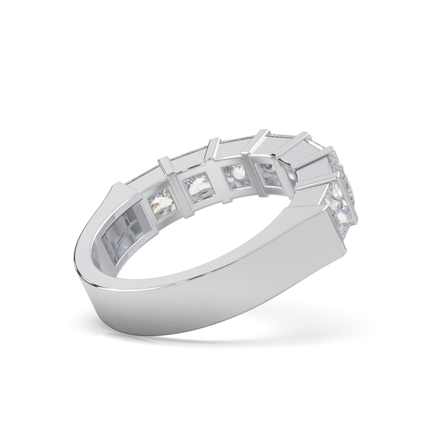 2.80 ct Moissanite Wedding Bands in 14k White Gold