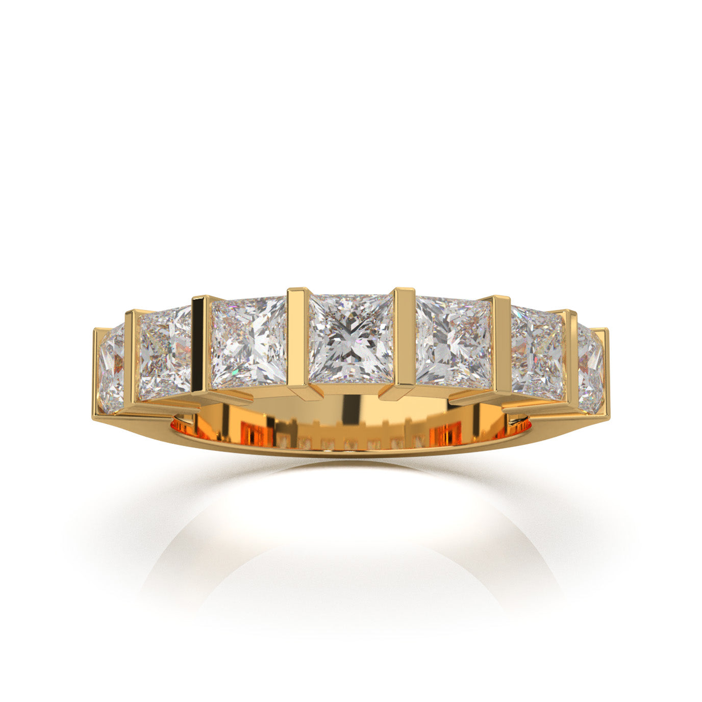 2.80 ct Moissanite Wedding Bands in 10k Yellow Gold