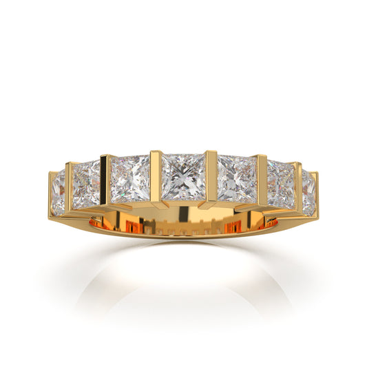2.80 ct Moissanite Wedding Bands in 14k Yellow Gold