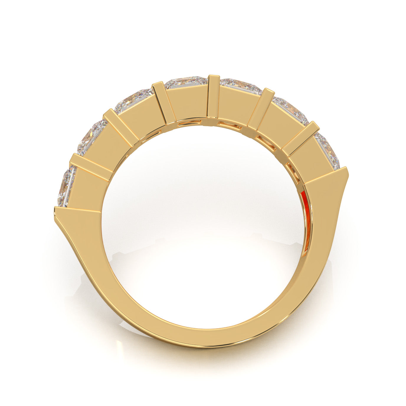 2.80 ct Moissanite Wedding Bands in 10k Yellow Gold