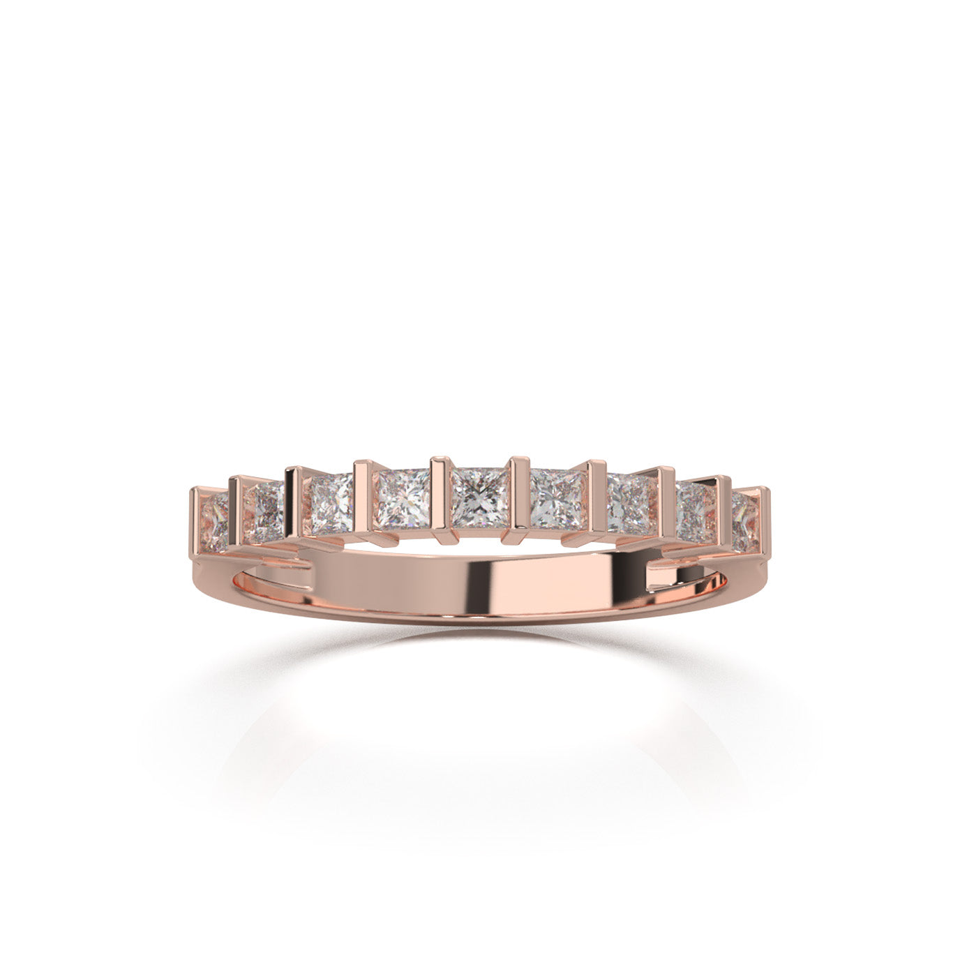 0.50 ct Moissanite Wedding Bands in 10k Rose Gold