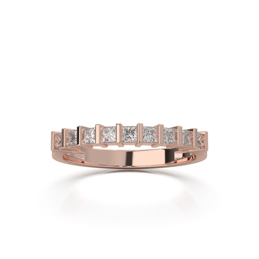 0.50 ct Moissanite Wedding Bands in 10k Rose Gold