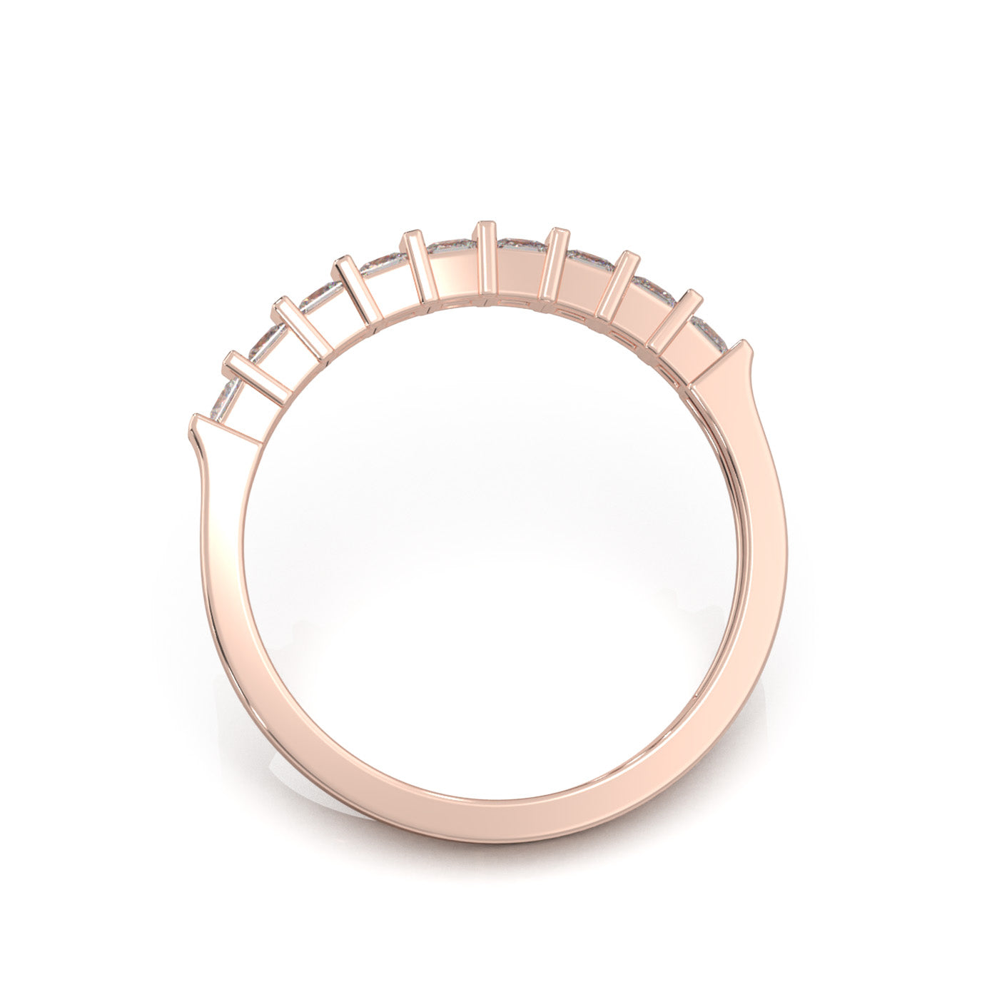 0.50 ct Moissanite Wedding Bands in 14k Rose Gold